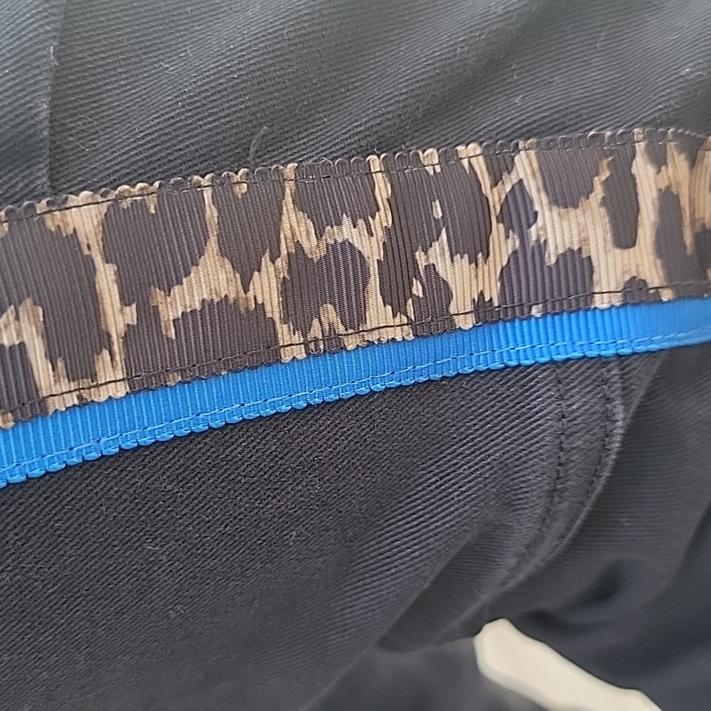 Pam & Gela black cargo jogger moto pants leopard and blue racer stripe size 26 - Picture 5 of 15